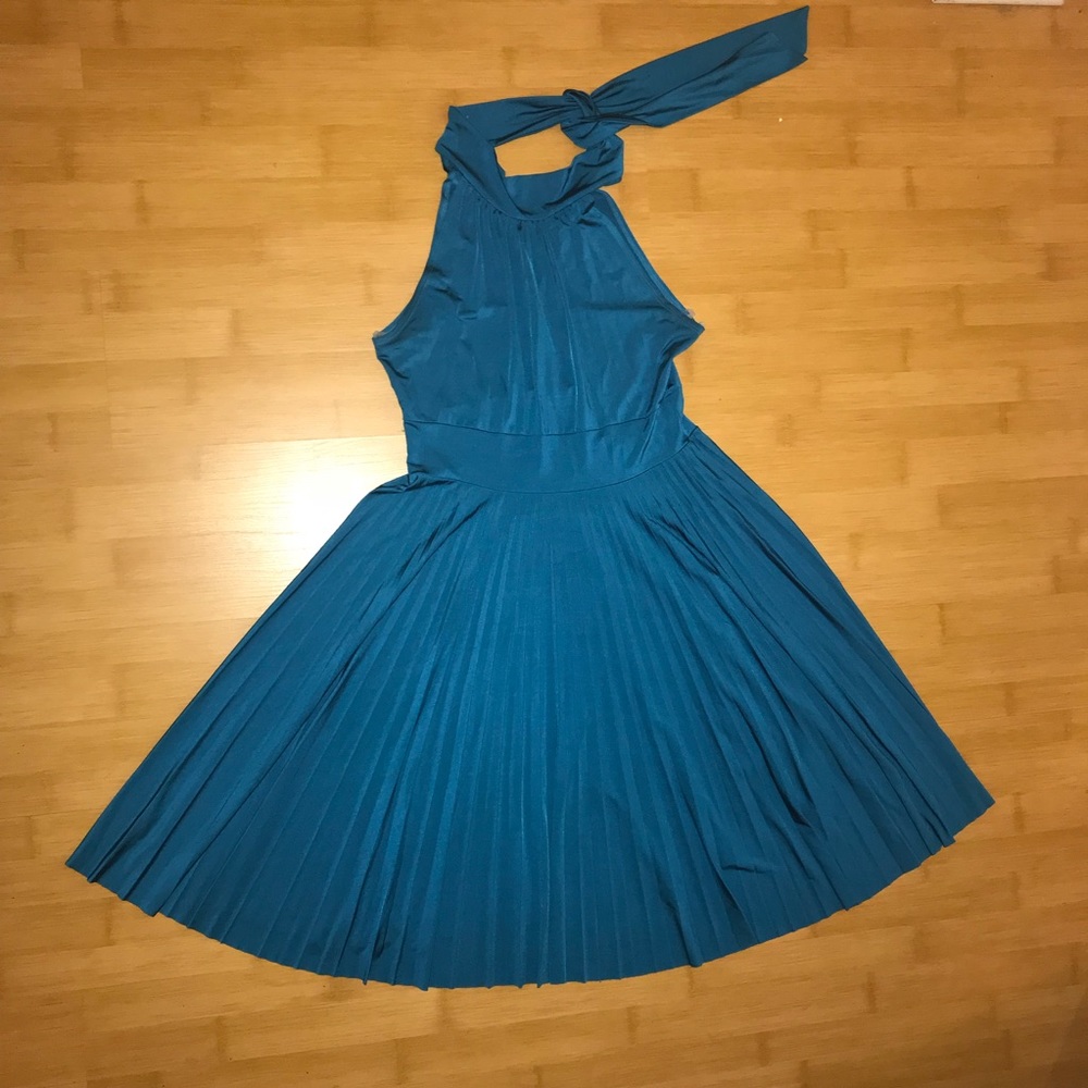 Aqua Blue A-lined MIDI DRESS